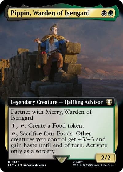 Pippin Warden of Isengard Extended Art Commander: The Lord of the Rings: Tales of Middle-earth Magic card