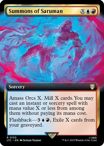 Summons of Saruman Extended Art Commander: The Lord of the Rings: Tales of Middle-earth Magic card