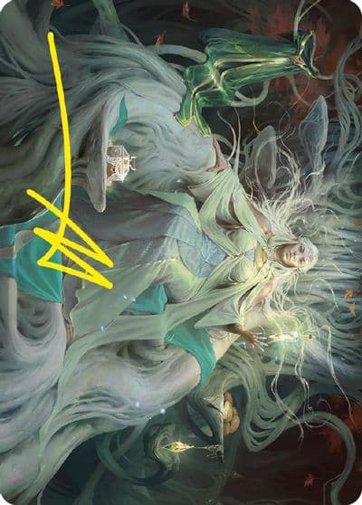 Galadriel Gift Giver Art Card Gold Stamped Signature Art Series: Universes Beyond: The Lord of the Rings: Tales of Middle-earth Magic card