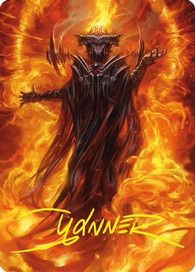 Sauron the Dark Lord Art Card Gold Stamped Signature Art Series: Universes Beyond: The Lord of the Rings: Tales of Middle-earth Magic card