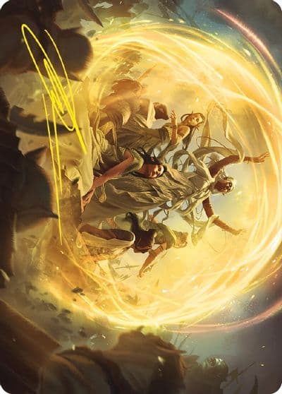 Heroic Intervention Art Card Gold Stamped Signature Art Series: Universes Beyond: The Lord of the Rings: Tales of Middle-earth Magic card