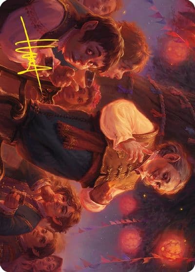 Bilbo Retired Burglar Art Card Gold Stamped Signature Art Series: Universes Beyond: The Lord of the Rings: Tales of Middle-earth Magic card