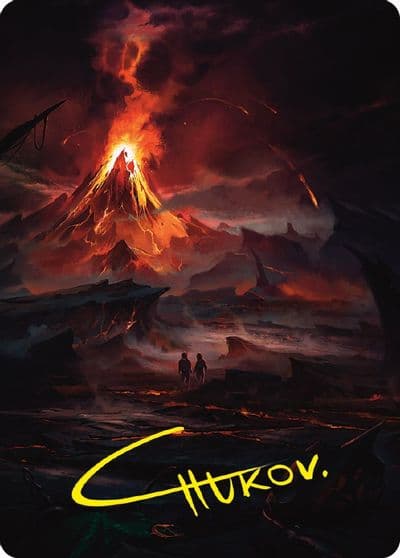 Valley of Gorgoroth Art Card Gold Stamped Signature Art Series: Universes Beyond: The Lord of the Rings: Tales of Middle-earth Magic card