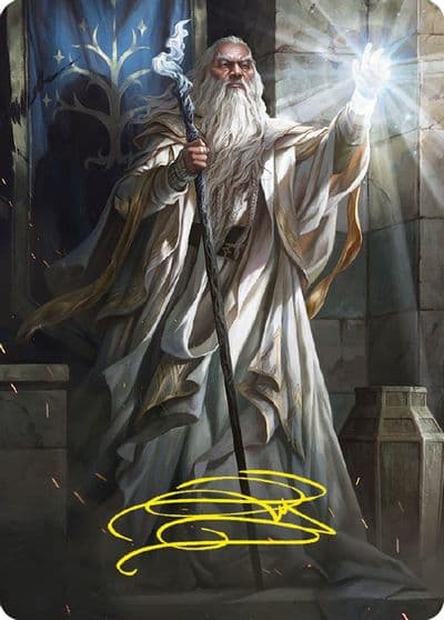 Gandalf the White Art Card Gold Stamped Signature Art Series: Universes Beyond: The Lord of the Rings: Tales of Middle-earth Magic card