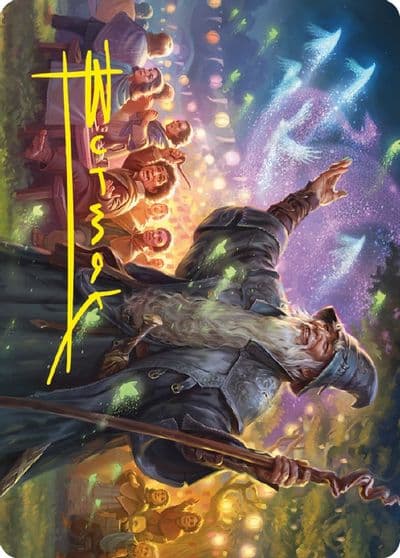 Gandalf Friend of the Shire Art Card Gold Stamped Signature Art Series: Universes Beyond: The Lord of the Rings: Tales of Middle-earth Magic card