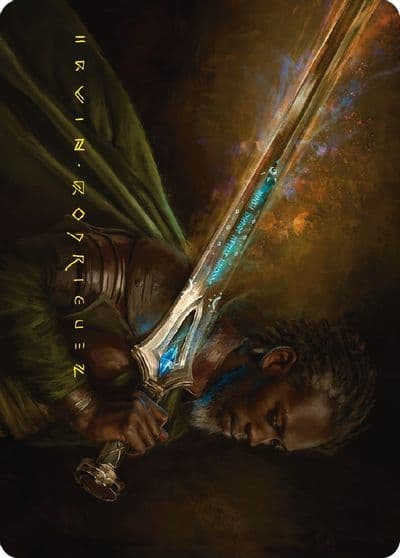Anduril Flame of the West Art Card Gold Stamped Signature Art Series: Universes Beyond: The Lord of the Rings: Tales of Middle-earth Magic card