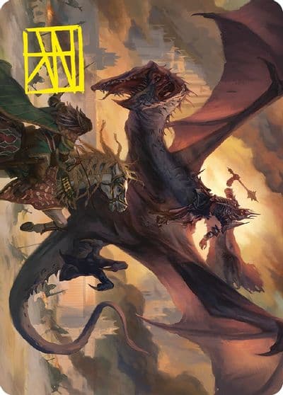Witch king Bringer of Ruin Art Card Gold Stamped Signature Art Series: Universes Beyond: The Lord of the Rings: Tales of Middle-earth Magic card