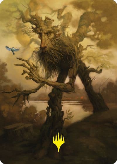 Treefolk Token Art Card Gold Stamped Signature Art Series: Universes Beyond: The Lord of the Rings: Tales of Middle-earth Magic card