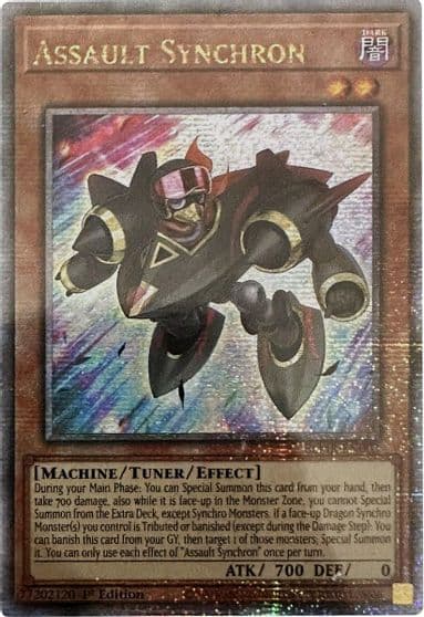 Assault Synchron Quarter Century Secret Rare Battles of Legend: Monstrous Revenge Yu-Gi-Oh! card