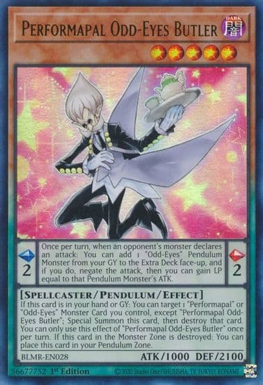 Performapal Odd Eyes Butler Battles of Legend: Monstrous Revenge Yu-Gi-Oh! card