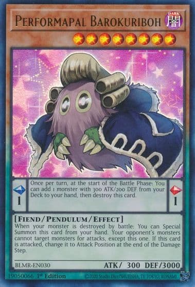 Performapal Barokuriboh Battles of Legend: Monstrous Revenge Yu-Gi-Oh! card