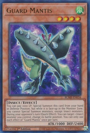 Guard Mantis Battles of Legend: Monstrous Revenge Yu-Gi-Oh! card