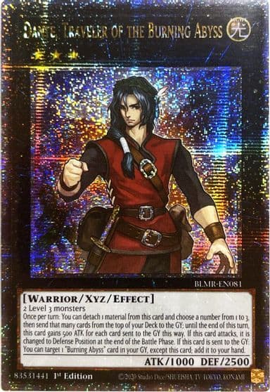 Dante Traveler of the Burning Abyss Quarter Century Secret Rare Battles of Legend: Monstrous Revenge Yu-Gi-Oh! card