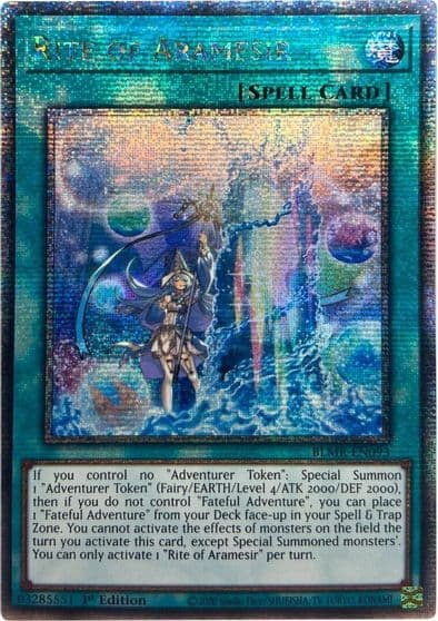 Rite of Aramesir Quarter Century Secret Rare Battles of Legend: Monstrous Revenge Yu-Gi-Oh! card