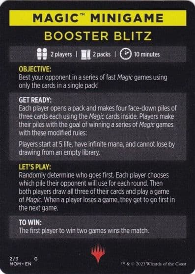 Magic Minigame Booster Blitz March of the Machine Magic card