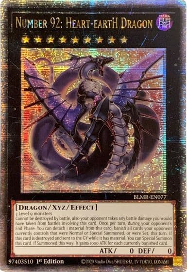 Number 92 Heart eartH Dragon Quarter Century Secret Rare Battles of Legend: Monstrous Revenge Yu-Gi-Oh! card