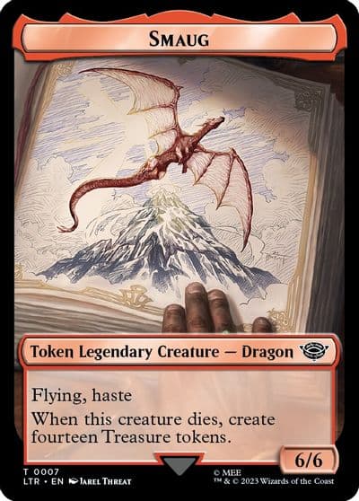 Smaug Food 0010 Double Sided Token Universes Beyond: The Lord of the Rings: Tales of Middle-earth Magic card