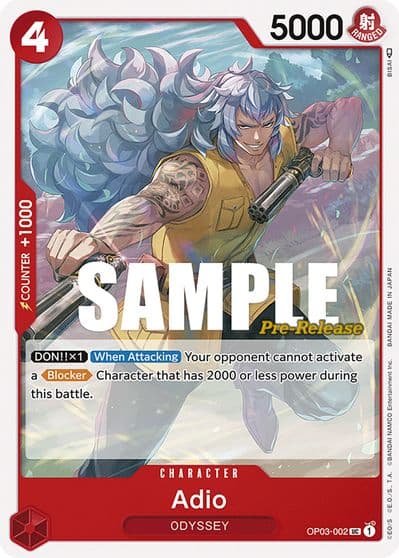 Adio Pillars of Strength Pre-Release Cards One Piece card