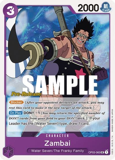 Zambai Pillars of Strength Pre-Release Cards One Piece card