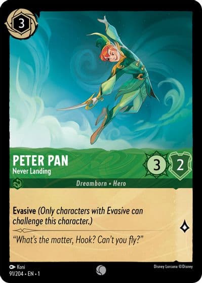 Peter Pan Never Landing The First Chapter Lorcana card