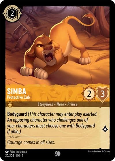 Simba - Protective Cub The First Chapter Lorcana card