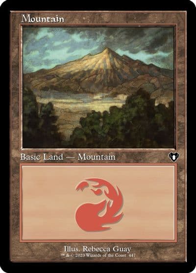 Mountain 447 Retro Frame Commander Masters Magic card