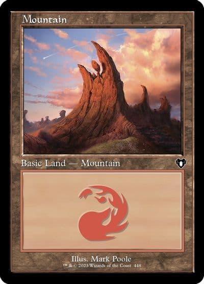 Mountain 448 Retro Frame Commander Masters Magic card