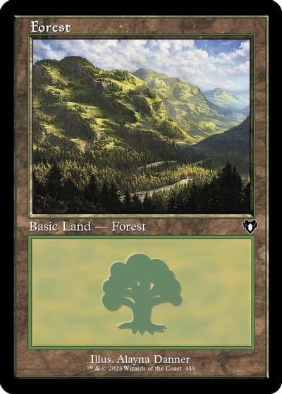 Forest 449 Retro Frame Commander Masters Magic card