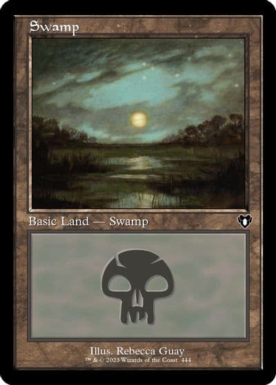 Swamp 444 Retro Frame Commander Masters Magic card
