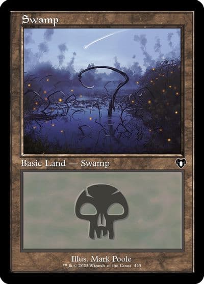 Swamp 445 Retro Frame Commander Masters Magic card
