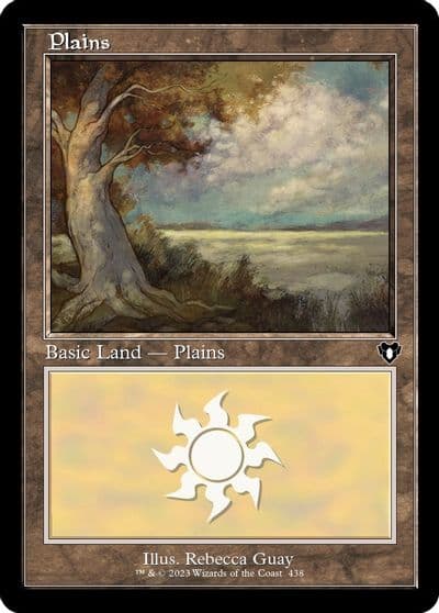Plains 438 Retro Frame Commander Masters Magic card