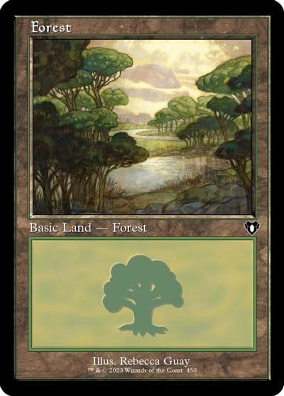 Forest 450 Retro Frame Commander Masters Magic card
