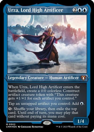 Urza Lord High Artificer Foil Etched Commander Masters Magic card