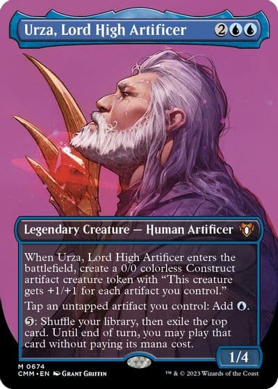 Urza Lord High Artificer Borderless Commander Masters Magic card
