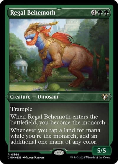 Regal Behemoth Foil Etched Commander Masters Magic card