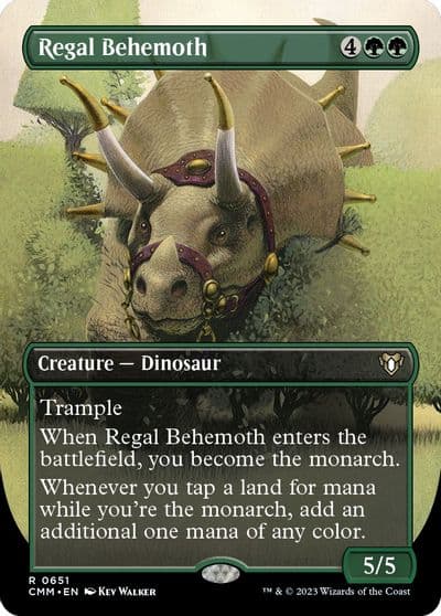Regal Behemoth Borderless Commander Masters Magic card