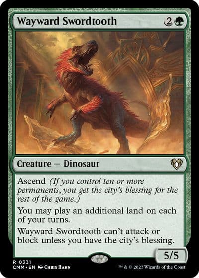Wayward Swordtooth Commander Masters Magic card