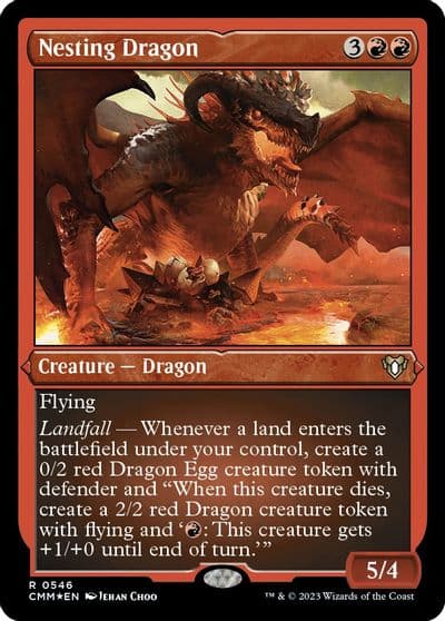 Nesting Dragon Foil Etched Commander Masters Magic card