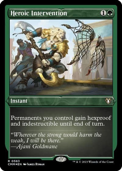Heroic Intervention Foil Etched Commander Masters Magic card