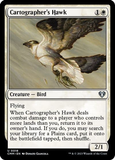 Cartographers Hawk Commander Masters Magic card