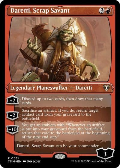 Daretti Scrap Savant Foil Etched Commander Masters Magic card