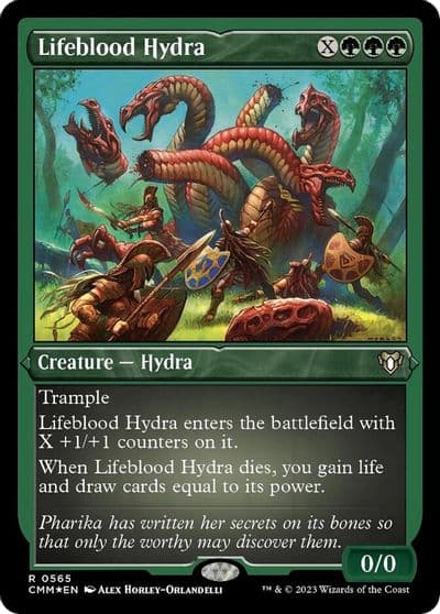 Lifeblood Hydra Foil Etched Commander Masters Magic card