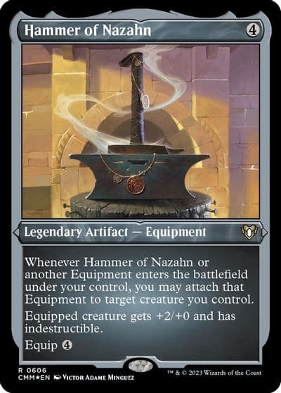 Hammer of Nazahn Foil Etched Commander Masters Magic card
