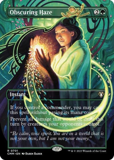 Obscuring Haze Borderless Commander Masters Magic card