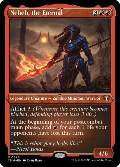 Neheb the Eternal Foil Etched Commander Masters Magic card