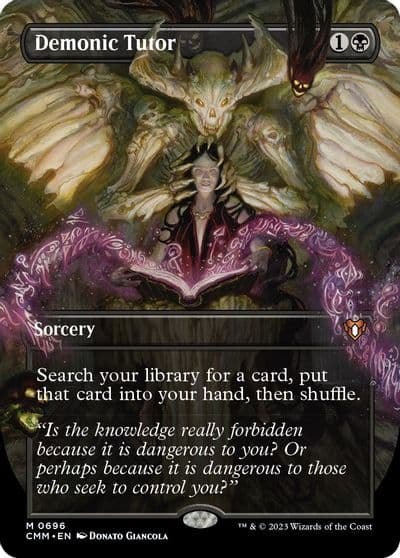 Demonic Tutor Borderless Commander Masters Magic card