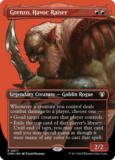 Grenzo Havoc Raiser Borderless Commander Masters Magic card
