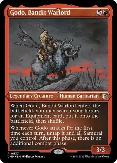 Godo Bandit Warlord Foil Etched Commander Masters Magic card