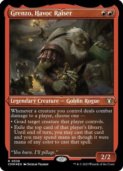 Grenzo Havoc Raiser Foil Etched Commander Masters Magic card