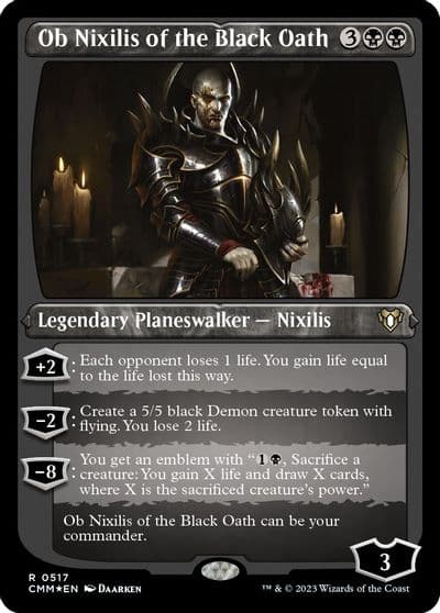 Ob Nixilis of the Black Oath Foil Etched Commander Masters Magic card
